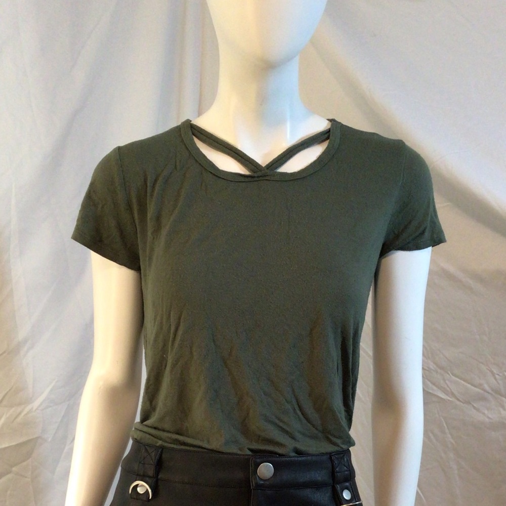 Girls green tee with cross front